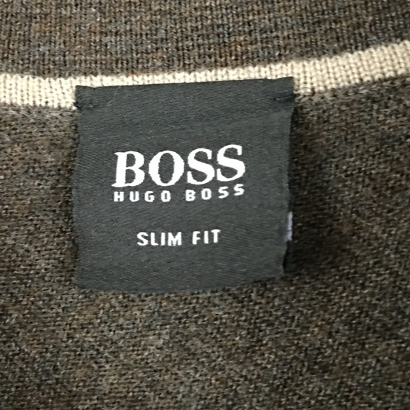 Hugo Boss Slim Fit Virgin Wool Bias Knit 1/3 Buttons Long Sleeve Polo Shirt Sz L - Picture 11 of 14